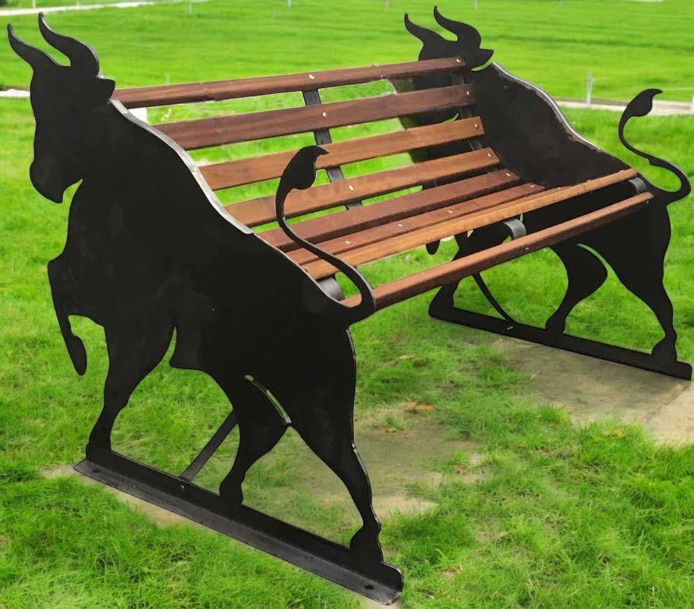 Bull themed bench