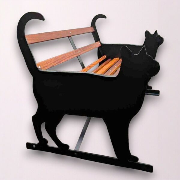 Cat themed garden bench