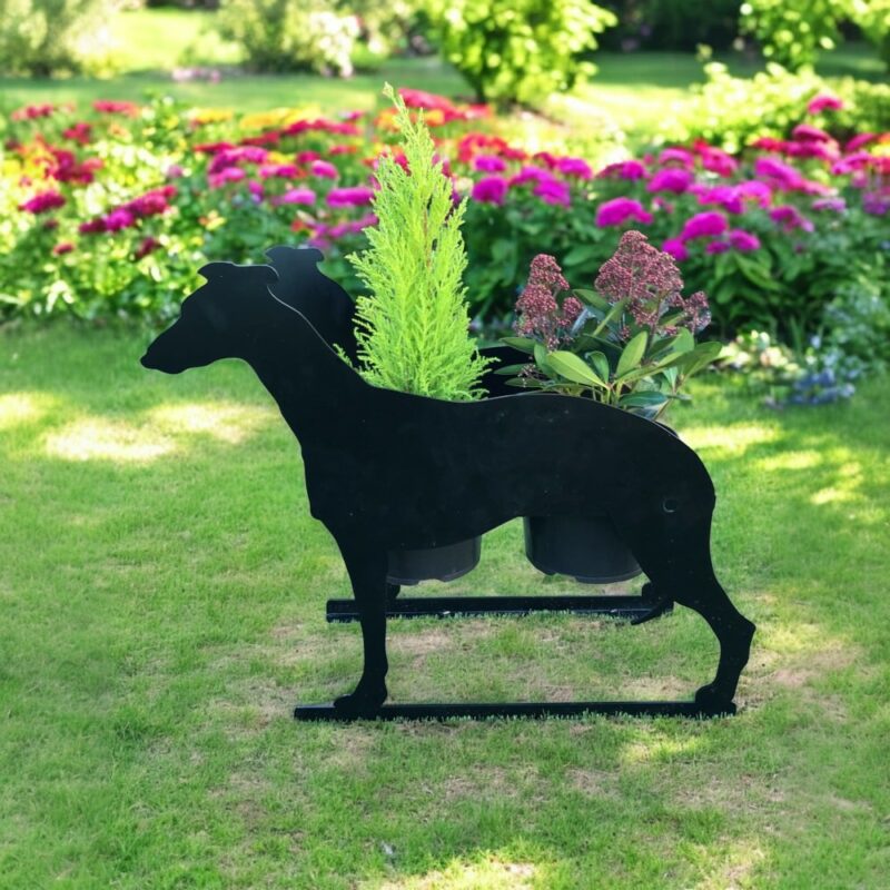 Greyhound flowerpot planter