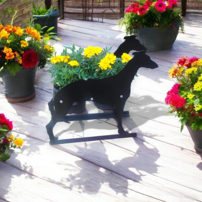 Greyhound flowerpot planter