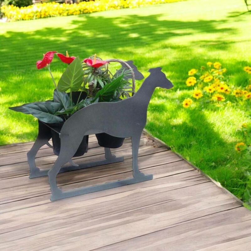 Greyhound flowerpot planter