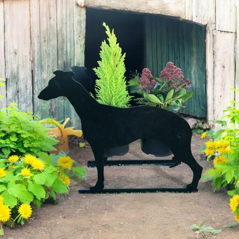 Greyhound flowerpot planter