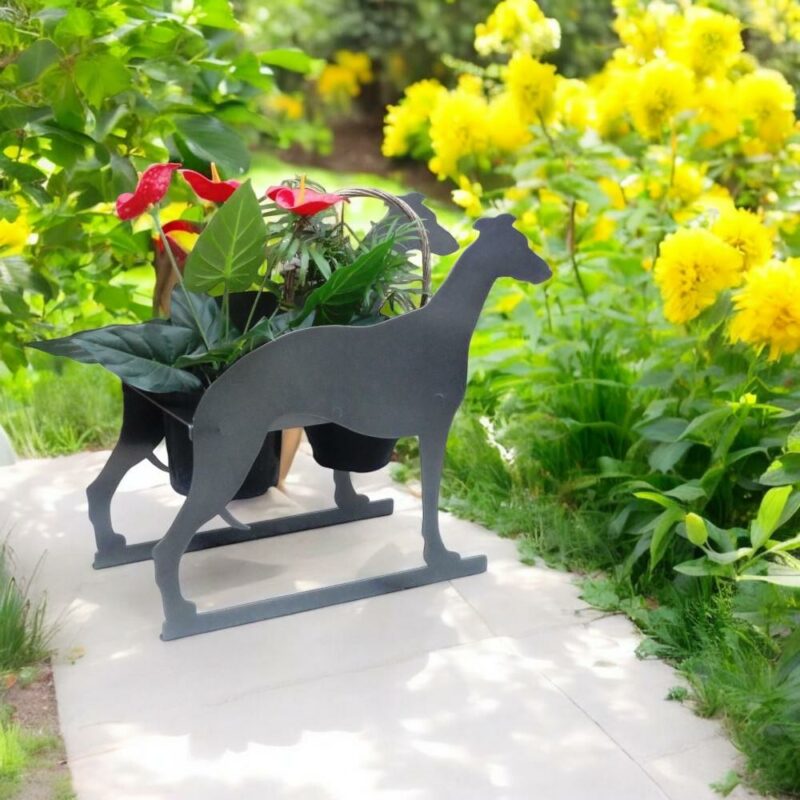 Greyhound flowerpot planter