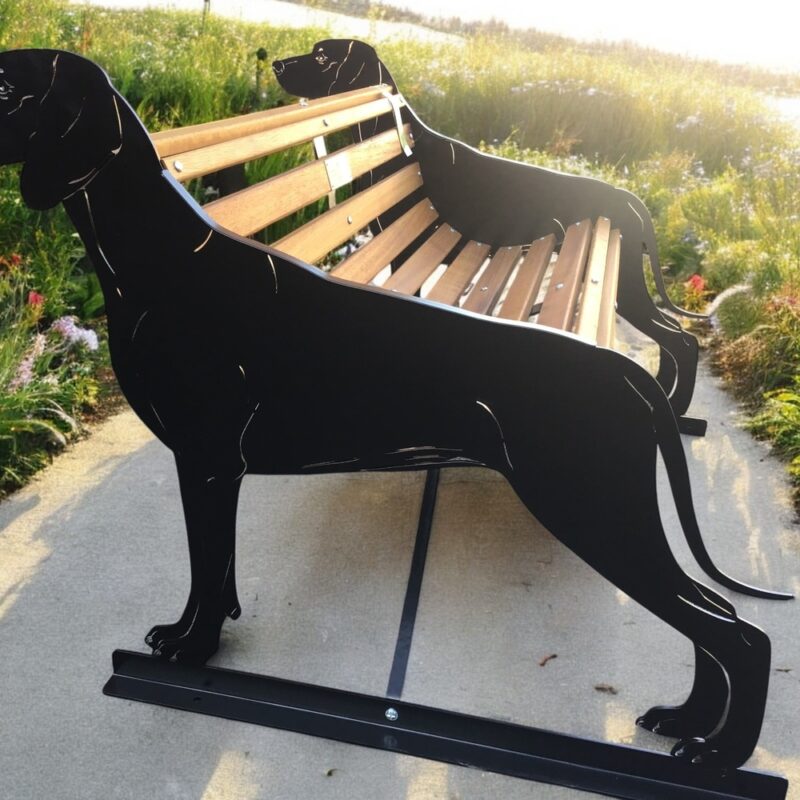 Weimaraner garden bench