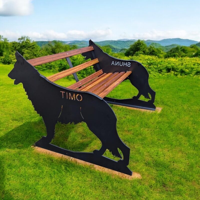 German Shepherd Garden Bench - Image 4