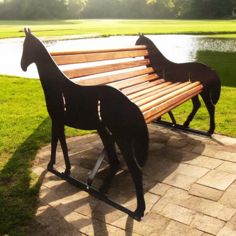 Horse Themed Garden Bench