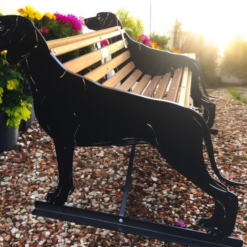 Weimaraner garden bench