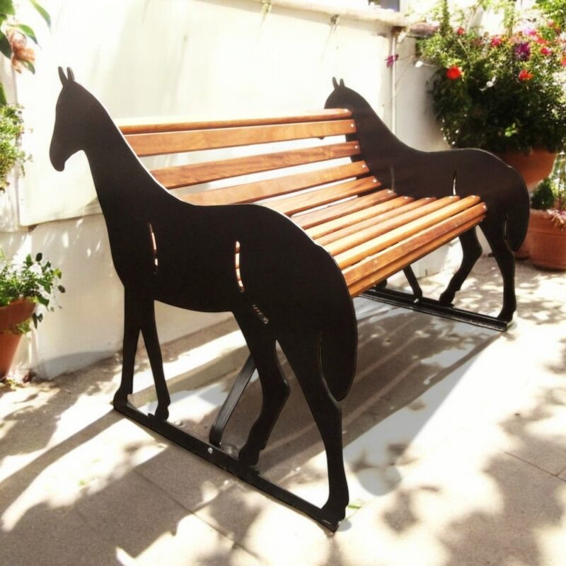 Horse Themed Garden Bench