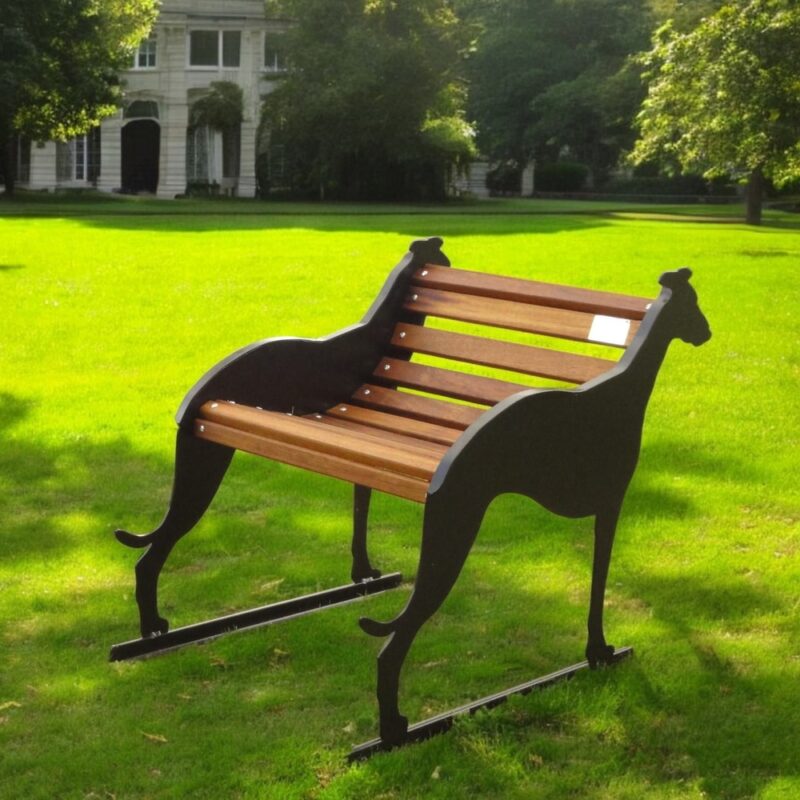 Greyhound themed garden bench