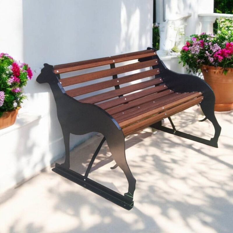 Greyhound themed garden bench