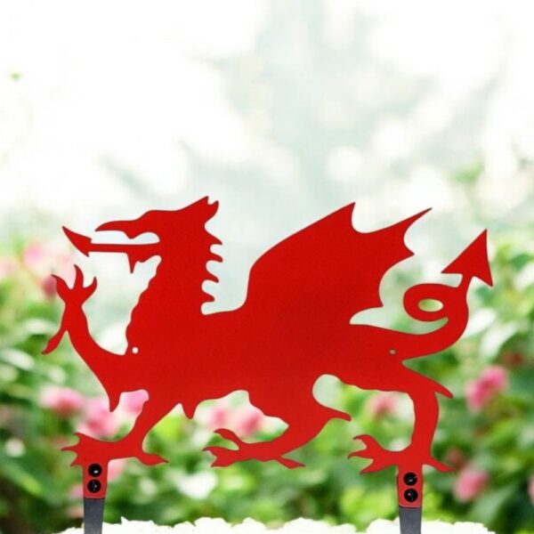 welsh dragon garden stake