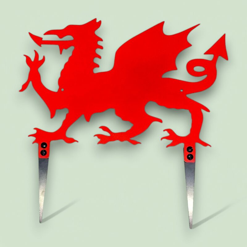 welsh dragon garden stake