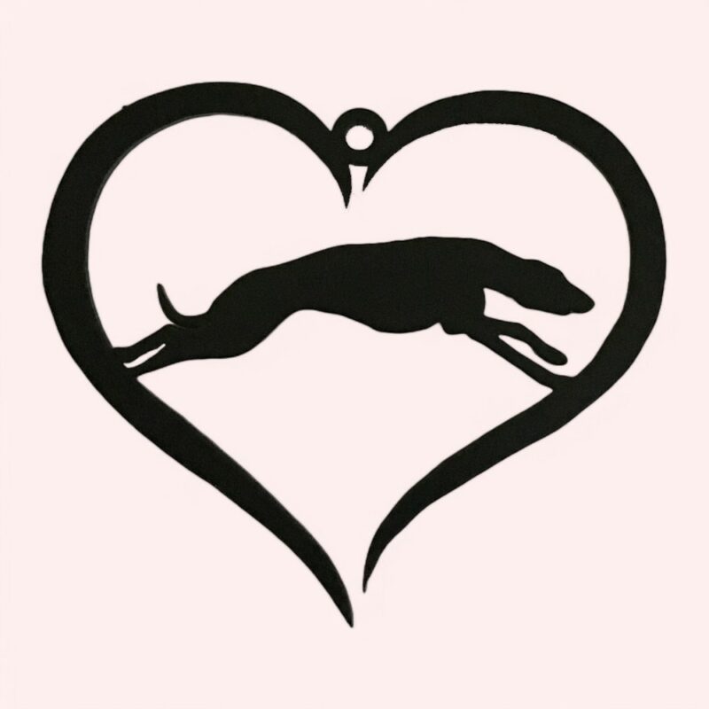 Greyhound love heart