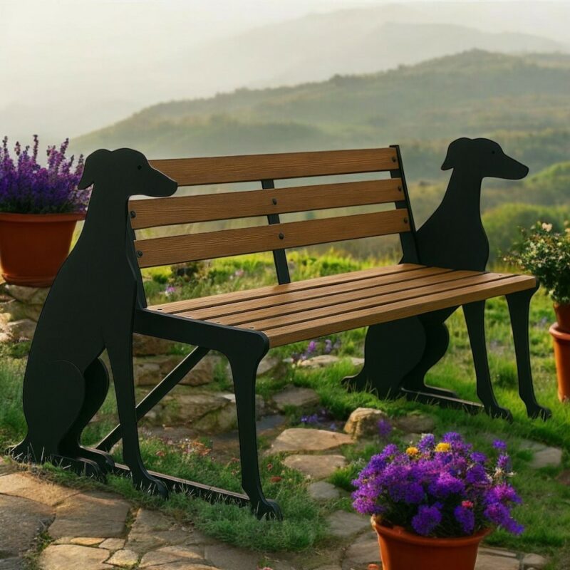 Greyhound garden bench