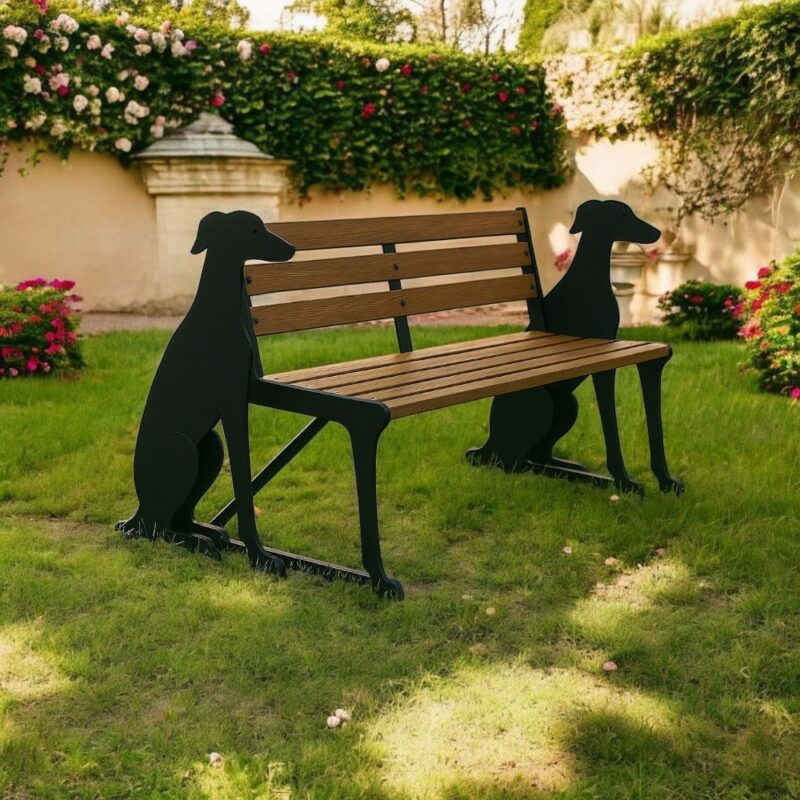 Greyhound garden bench