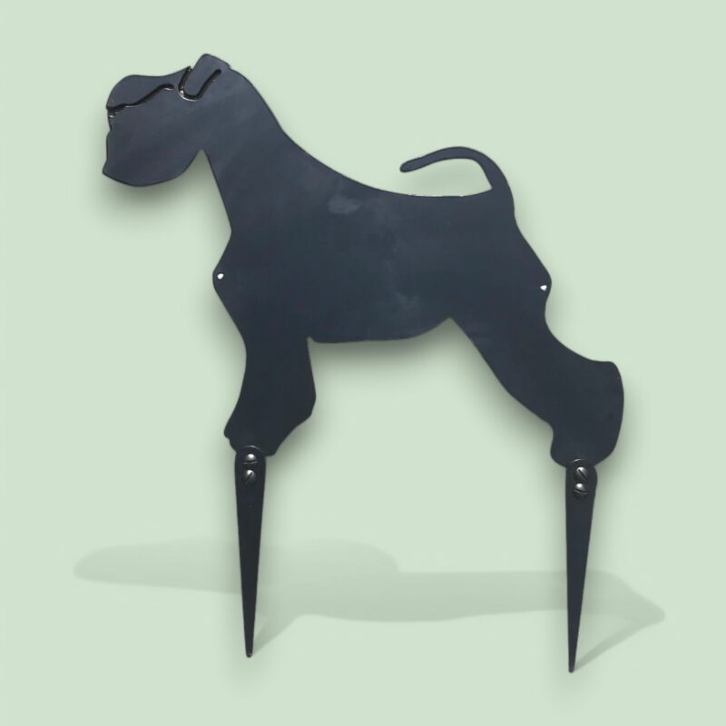 miniature schnauzer garden stake